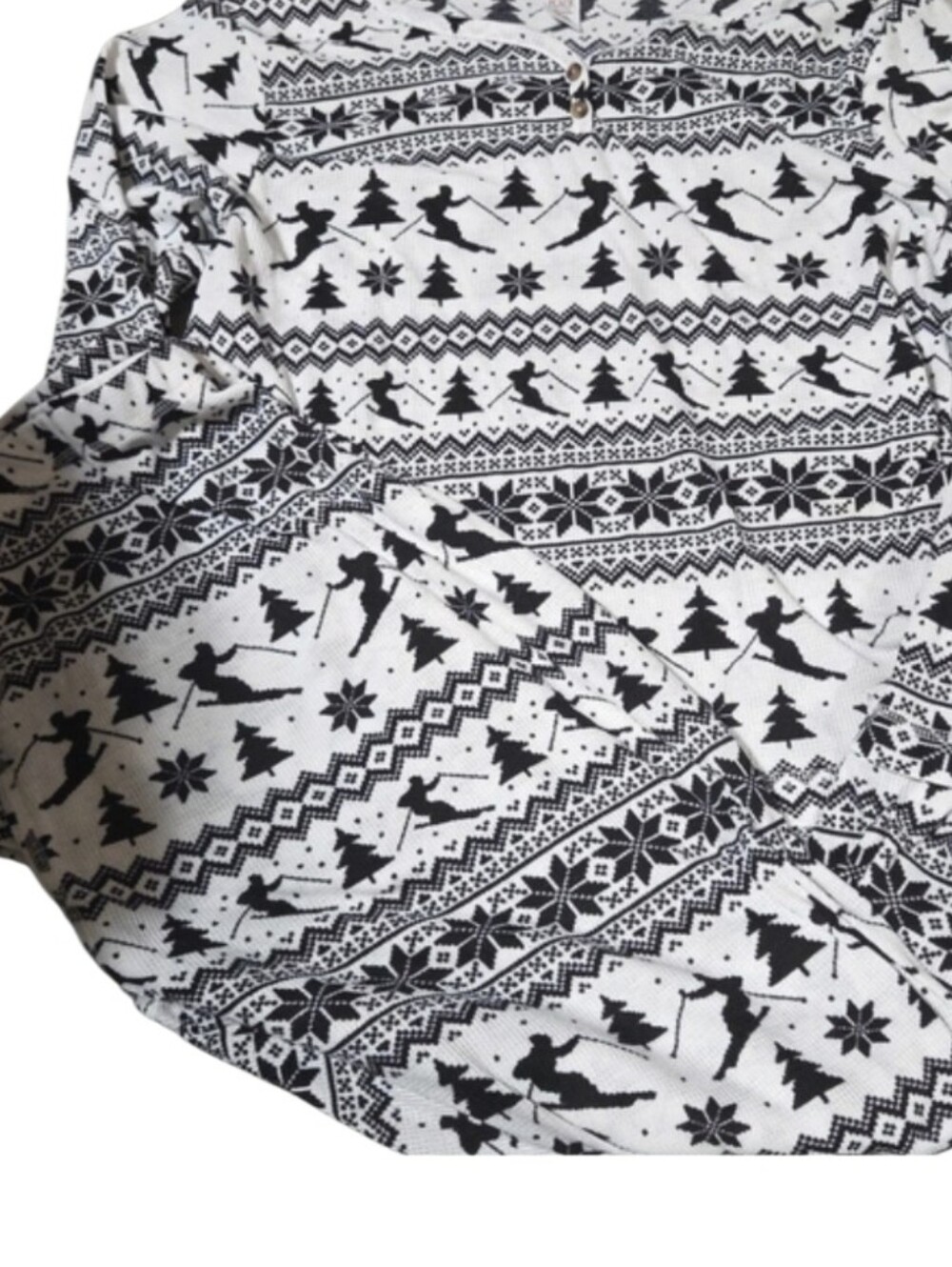 Xxl Adult  Unisex Childrens Place Black and White Fair Isle Knit Ski Print Set